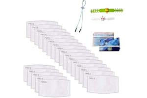 XM-ZHHY Inserto de Filtro de carbón Activado PM 2.5 de 60 Piezas, Papel de Filtro Protector reemplazable con 5 Capas, Filtro + Pieza de Almacenamiento + Gancho Ajustable + cordón (60PCS Children)