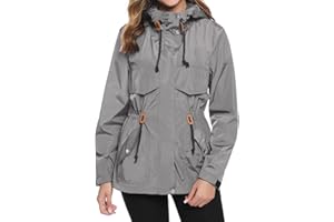 Gyabnw Abrigos Impermeables para Mujer Ligera Chaqueta Cortavientos Chubasquero Secado Rápido Chaqueta Deportiva con Capucha