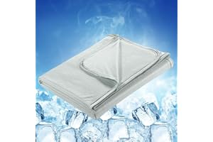 ‎ELEGEAR Elegear Kühldecke Sommerdecke - Japanische Arc-Chill Kühlfasern 2in1 doppelseitige Selbstkühlende Decke für Besseren Schlaf Antiallergie und Atmungsaktive Weiche Wohndecke Reisedecke Grau 220 x 200 cm