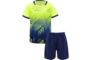 TSSOE Ensemble Vêtements Football Enfant Garçon Tenue Manches Courtes Maillot de Foot France Short Sport Survêtement 5-14 Ans