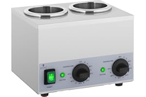 Royal Catering RCSW-16 - Calentador de salsas (2 x 1 L, panel inferior de 40 – 90 °C, 400 W, calentador de salsas, calentador de chocolate