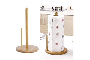 ROSEBEAR Porta Rotolo da Cucina, Porta Rotolo in Legno, Porta Scottex da Tavolo, Easy Tear Portarotolo da cucina, Autoportante Porta Asciugamani di Carta, Portarotolo Cucina Altezza 30 cm