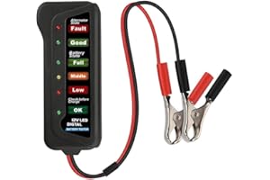 FireAngels Probador de batería de coche 12 V analizador digital automático verificación automotriz alternador herramientas de prueba 6 pantalla LED accesorios de probador de motocicleta