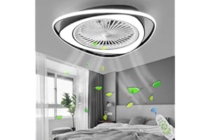 YZSJ Plafonnier Ventilateur De Plafond Avec Éclairage LED Lumière Dimmable Avec Télécommande Réglable 3 Vitesse Du Vent Plafond Moderne Pour Chambre Salon Salle À Manger Lustre