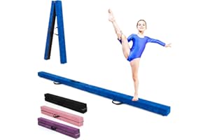 RELAX4LIFE Folding Gymnastics Beam 210 cm in Finet with Raised Feet, Portable Floor Gym Beam with Carry Handles, Gymnastics Material for Children and Adults