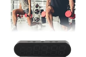 LUQEEG Przenośny Minutnik do ćwiczeń, Zegar Fitness z funkcją Przypominania o Niskim Poziomie Baterii, Wielofunkcyjny Zegar Interwałowy 1000 MAh, Zegar Treningowy LED do Domu, Garażu