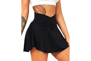Navneet Women Tennis Skirt with Shorts Pockets Golf Skorts Sport Skirts High Waisted Skater School Mini Skirt Workout Running Scort