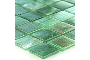 MOSAFIL Glasmosaik Fliesen Matte Goldstar Grün Dekor Effekt Boden Bad Wand Dusche Küche