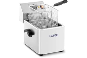 Royal Catering Electric Deep Fryer, 2500W, 8L, Stainless Steel, RCEF 08E-EGO