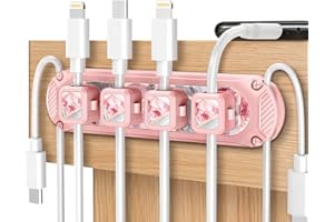 ‎DRACOOL Dracool Kabel-Clips, magnetische Kabel-Management-Kabel-Clips, selbstklebend, für Schreibtisch, Kabel-Organizer, für Auto, Büro, Zuhause, USB-Kabel, Netzkabel, Maus-Kabel, 6 Steckplätze, Rosa