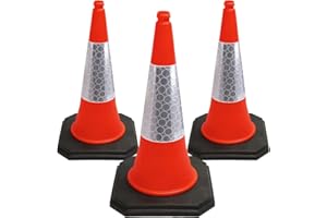 STREET SOLUTIONS UK Street Solutions - 3 x 750mm Orange Road Traffic Cones - Premium Quality Safety Cone - Strong and Durable - Self Weighted - with Extremely Low Centre of Gravity