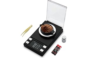 UNIWEIGH Milligram Scale 50g/0.001g,Precision Mini Carat Gram Scale for Powder Medicine,Jewelry,Gem,Reloading,Lab,Pocket Scale with Cal Weight,Professional Mg Scale with Tare,LCD Display,Powder Scoop