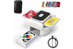 Kevsuvqin Elektrisk kortskakare med låg ljudnivå, 3 000 mAh, kortblandare, 2 lägen, spelkorthållare, mixer, kort för 2 däck, kortskakare för UNO, poker, Texas Hold Em