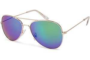 styleBREAKER Kids Pilot Glasses with stainless steel metal frame, mirrored or tinted, Pilot Sunglasses 09020059