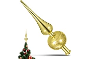 ‎GADPIPARTY Gadpiparty Christbaumspitze GoldWeihnachtsbaumspitze Dekorative Flaggenmast obere Kappe Ornament für Draußen Indoor Winter Urlaub Baumdekoration Christbaumschmuck