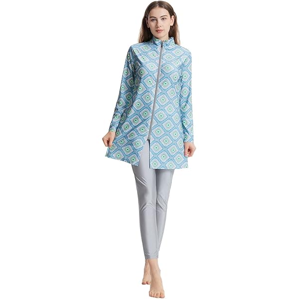 Costume Da Bagno Rash Guard Maniche Corte Donna | Burkini Modesto Per Surf E Nuoto