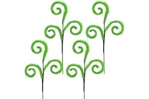 DONFULILY Pack of 4 Green Furry Christmas Tree Decorations Picks, 45cm Spiral Curly Stems Elf Ornaments for Xmas Tree Topper Vase Filler Branches HolidayHome Office Party Decorations (Green)