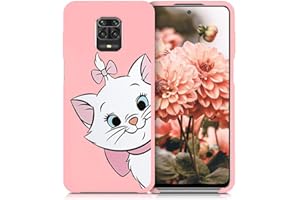 ZhuoFan Funda para Xiaomi Redmi Note 9 Pro, Cárcasa Silicona Rosa con Dibujos Diseño Suave Gel TPU Antigolpes de Protector Piel Case Cover Fundas para Redmi Note 9 Pro / 9S, Gato 01