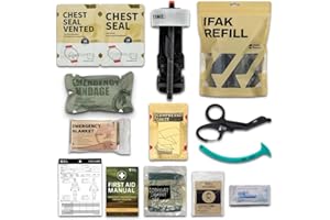 RHINO RESCUE Kit di pronto soccorso, kit trauma, confezione di medicazione per la cura delle ferite, forniture di ricarica IFAK