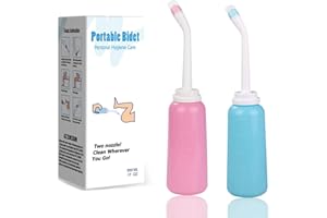 Befitery Bidet da viaggio Bidet portatile da 500 ml di grande capacità d'acqua Bidet doccia privata adatto per neonati, donne o pazienti allettati, rosa + verde