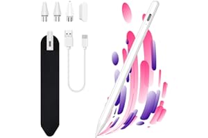 KBCASE Penna per Tablet, Penna Touch Magnetica Pennino per Tablet Compatibile Con Samsung/iPhone/Lenovo/Xiaomi/Huawei/Tablet Android Touch Screen, Penna Tablet con 3 Punte（Bianco）