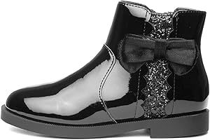 Walkright Lauren Girls Black Patent Ankle Boot