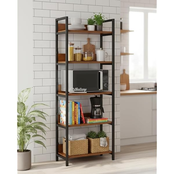 Klaxon Wood & Metal Multilayer Microwave Oven Stand for Kitchen