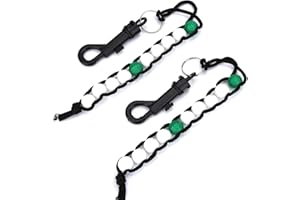 MOKERNALI Golf Perlen Schlagzähler, Hubzähler Golf Score Stroke Perlen Mit Clip, Golf Zählkette, Golf Club Perlen Kette Scorezähler, Golf Zubehör Beadcounter for Golfer (8 Weiße und 2 Grüne Perlen), 11,8 Zoll