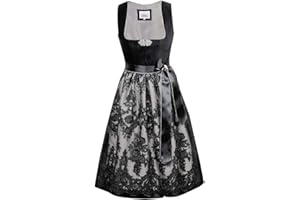 MARJO GLORIOUS COLLECTION Marjo Dirndl Madita 65er Länge schwarz | Mididirndl Samt schlicht elegant | Damen