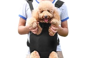 HAOZAIKEJI Legs Out Dog Carrier Backpacks Cat Pet Front Carrier Backpack Dog Travel Bag Adjustable Front Chest Backpack Rucksack Breathable Mesh Hands Free Shoulder Bag for Small Dog Puppy Cat Traveling Outdoor