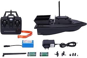 FROULALAND Bateau amorceur appât de pêche fourrage Baitboat sans fil poissons Télécommandé d'appât Double moteur - Pour pêche de nuit, pêche à la carpe Bateau d'appât de Pêche avec (550 * 267 * 172mm)