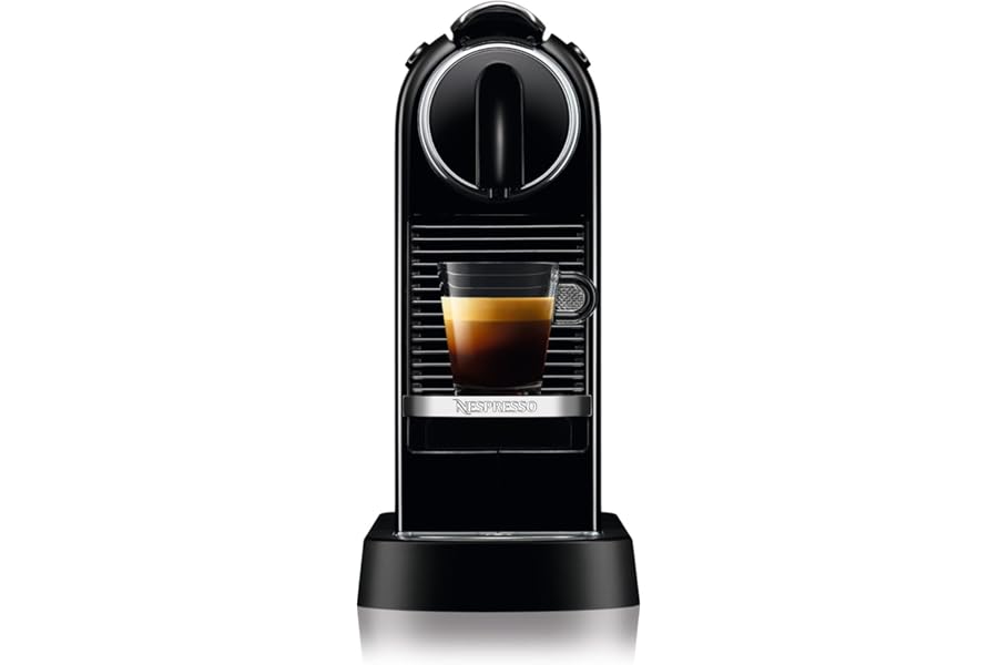 Nespresso Citiz Coffee Machine by De'Longhi for Original Coffee Pods, Italian Inspired Espresso, Quality Coffee, Starter Capsule Set Included, EN167.B, Black