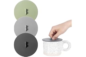 BREMOROU 3 tapas de silicona para tazas de vidrio, universales, reutilizables, de grado alimenticio, a prueba de polvo, herméticas, antipolvo, herméticas, para tazas, tazas de café