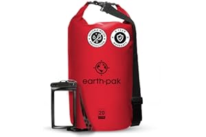 Earth Pak Borsa impermeabile Roll Top Dry Compression Sack mantiene l’attrezzatura asciutta per kayak, spiaggia, rafting e canottaggio, trekking, campeggio e pesca con custodia impermeabile per telefono