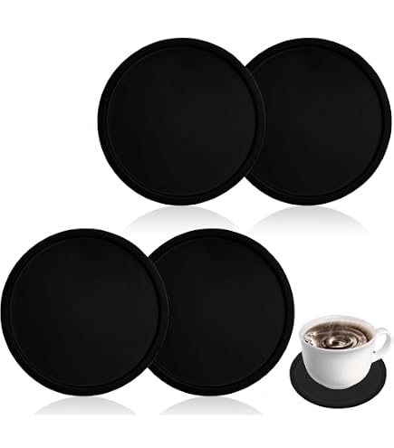 IGadgitz BPA-Free Silicone Coasters Set Of 8 - Non-Slip, Heat Resistant Cup Mats For Home & Office