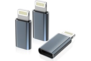 Vecbmn 3 Pièces Adaptateur USB C vers Lightning, Adaptateur USB C Lightning, Adaptateur U-S-B C vers iPhone PD 36W Charge pour iPhone16/15/14/13/iPad/Airpods, Pas pour écouteurs/Audio/OTG