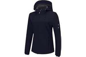 Outdoor Ventures Chaqueta para mujer, impermeable, transpirable, Softshell, chaqueta de entretiempo, cortavientos, chaqueta funcional con capucha