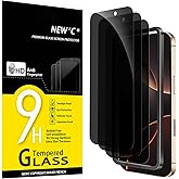 NEW'C 3 Pieces, Privacy Screen Protector for iPhone 16 Pro Max (6.7 Inches), Anti-Spy Tempered Glass with Easy Installation T
