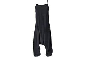 GURU SHOP Jumpsuit, Sommer Pluderhose Overall, Aladin Hosenkleid, Damen, Gelb, Synthetisch, Size:40