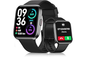 AEAC Montre Connectée Homme Femme avec Appels Bluetooth Assistant Vocal Alexa Intégré, 1,7" Smartwatch avec Fréquence Cardiaque/SpO2/Sommeil Etanche Montre Intelligente Tracker d'Activité Notifications