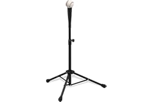 Relaxdays Batting Teeper Baseball e Softball, Ausilio per la Battuta Supporto Regolabile in Altezza da 72 a 121 cm, Nero