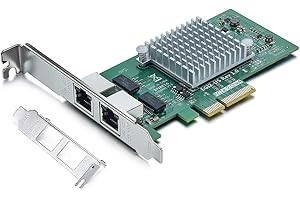 ipolex 1.25G Ethernet Network Card, 2x RJ45+ Port, 10GbE NIC Compare to Intel I350-T2, Support Windows Server/Windows/Linux/Vista/VMware (Not Support Mac OS, Bypass Mode)