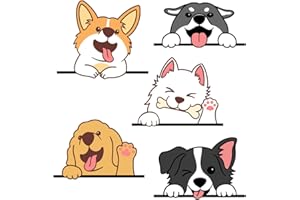 Buer Homie Buerhomie - Adesivi da parete 3D con 5 animali domestici, in vinile, motivo: cucciolo di cane, MN012