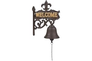 Juvale Campanello in ghisa, per porta anteriore esterna, portico, montaggio a parete, stile antico, vintage, per decorazione domestica (nero, 17 x 22,6 x 2 cm)