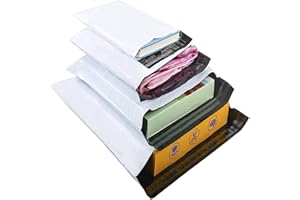 HVDHYY Buste per Spedizione di Plastica Miste 100pezzi C5 A4 B4 A3 Busta da Imballaggio Vestiti Borse Postali Sacchetti Spedizionidi Bianca Autoadesive Anti-manomissione Impermeabile