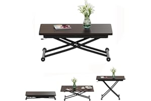 JEFFORDOUTLET Multifunction Dining Table, Modern Height Adjustable Coffee Table，Party Table for Living Room,Dining Room