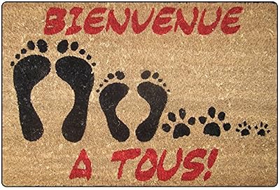 Tapis Déco Paillasson Imprimé Bienvenue Coco/PVC Imprimé 60 x 40 cm