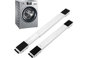 BUCOMTU 2 PCS Carrello Lavatrice,regolabile Sposta Mobili Con Ruote,Durevole,Con gomma antiscivolo Ruote Lavatrice,Adatto per lavatrici,frigoriferi,divani e armadi.Può sopportare 300 kg (Bianco)