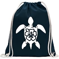 Kiwistar Turnbeutel Mit Schildkröte Hawaii Design – Baumwolle, 37x46 Cm, 12 Liter, Mit Ziehgurt