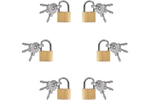 Basetousual 6 piezas Candados Misma Llave, Candado Taquilla Con Llave, Candados Maletas De Viaje, Candado Maleta ，Apto para Todo Tipo de Bolsos y Armarios